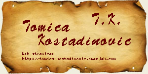Tomica Kostadinović vizit kartica